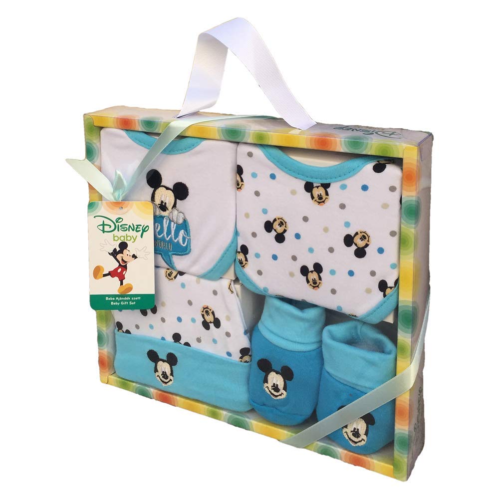 Confezione Regalo Bambino SET Neonato Topolino Mickey Mouse Disney Scarpine  Mic 1401 Cappello E 2 Bavaglini in Cotone Prima infanzia farmaki.gr