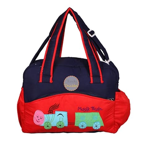 Unique Ideas New Born Baby Multipurpose Polyester Diaper/Mother Bag with Holder Diaper Changing Multi Compartment (Red Regular, Medium)