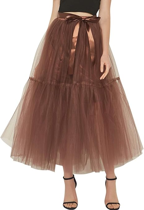 Damen Tüllrock Mit Punkten - Elastischer Bund A-Linie Für 2025