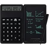 Desk Portable Calculator, Small Calculator with Writing Notepad, Black | Basic Calculator, More Lightweight and Portable, 12 Digit Large Display Multi-Function for Office, Home &amp; Financial (Black)