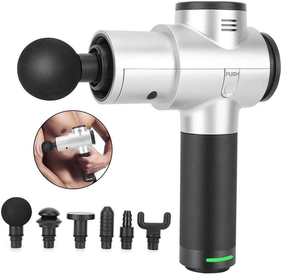 Muscle Massage Gun, Multifunctional Handheld Vibration Deep Tissue Fascia Massage Device, Relieve Muscle Soreness and Stiffness(UK Plug 220V)