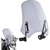 Windshield Fit for Dyna Iron 883 Softail Sportster 883 Street Bob, Smoke | Complete Mounting Kit, Universal Fits for 39-50mm Front Fork, Double Bubble Enhanced Wind Protection, Durable PC, Bolt-On