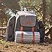 VonShef Picnic Backpack for 4 Person Outdoor Bag with Blanket – Woven Grey Waterproof Finish, Includes 29 Piece Dining Cutlery Set & Insulated Cooler Bag Compartment to Keep Food Chilled