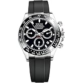 MASTOP Pagani Design Daytona Homage Men's Watch Panda Analog Quartz Japan Movement Chronograph Luxury Wrist Watch Business Waterproof Silicone Strap Sports Pagani Watches for Men