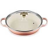 Le Creuset Enameled Cast Iron Signature Round Braiser with Glass Lid, 2.25 qt., Peche with Light Gold Knob