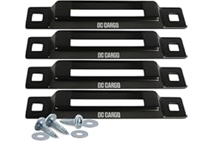 DC Cargo Mall Indoor E Track Tie-Down – 1-Slot Plate (4-Pack) - Mini Anchor for Ratchet & Cam Straps – Trailers, Trucks, Pickups - E Track Accessories