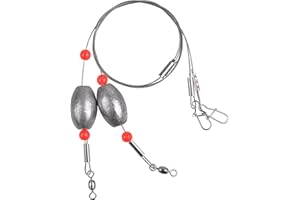 SHADDOCK FISHING Carolina Saltwater Rigs, 8pcs Flounder Fishing Rigs, Stainless Steel Wire Leader with Egg Sinker Weights, Swivel Snaps for Catfish Grouper Drum Redfish Bottom Surf Fishing, 2oz