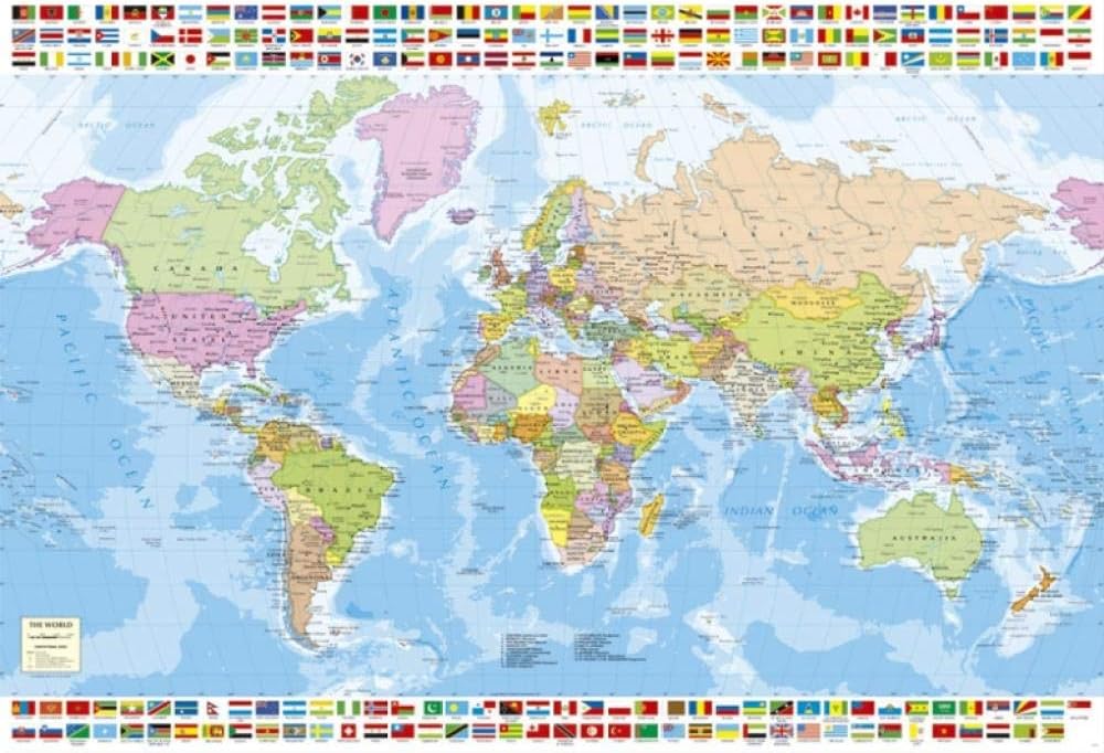 500-1000-1500 Piece Wooden partition Jigsaw Puzzle World map Creative Toy Game puzzle-1000sheet