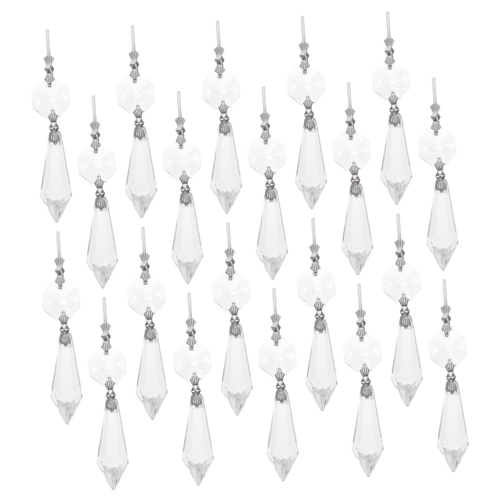 OSALADI 20pcs Icicle Prism Ornament Hand Decor Rhinestone Decor Jewelry Accessories Crystal Drops Pendants Chandelier Accessory Hanging Glass Prisms Parts Chandelier Crystals Crystal Glass