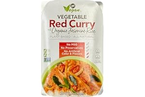 24 VEGAN EAT HEALTHY, LIVE HEALTHY, FEEL HEALTHY 24Vegan Vegetable Red Curry with Organic Jasmine Rice - 100% Vegan, Certified, Non - GMO, Organic - Just heat and eat - Plant Based