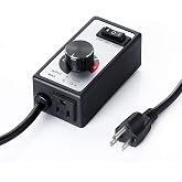 CDMALL AC Motor Speed Controller for Brushed Motors - 120V 15A Fan Speed Controller with Variable Speed Dial &amp; Fuse Protection, 6 ft Long Cord for Inline Duct Fan, Exhaust Fan, Grow Room, Router