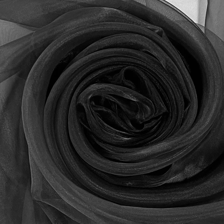 Megachest 145CM Wide Soft Organza Dress Fabric Fancy Costumes Decorations 50 Colors(Black, 5 Meters)