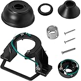 5-Piece Sloped Ceiling Fan Mount Bracket Kit – Universal Black Ceiling Fan Adapter for Most Fans, Includes Mounting Bracket, 