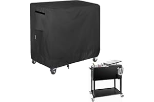 STEECA Waterproof Cooler Cart Cover Fits 65-80 Quart Patio Party Ice Chest Rolling Cooler, 32L x 18W x 32H inch, Black