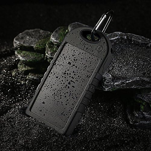 Faddist Solar Panel Charger 12000mah Rain-resistant Dirt/shockproof Dual USB Port Portable Charger Fits Most Usb-charged Devices (Black)