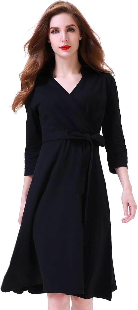 wrap collar dress