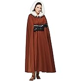 BEAUZSUZSANA Women Renaissance Cloak Medieval Cape with Faux Fur Hooded for Halloween Cosplay