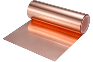 GOORY Copper Foil Sheet Roll - 3Mil/40Gauge(0.08mm) 6in x 20ft Pure Thin Copper Sheet - ASTM B152 C11000 99.9+% Soft Flashing Roll for Crafting, Electrical, House Repair, DIY Project, Decoration