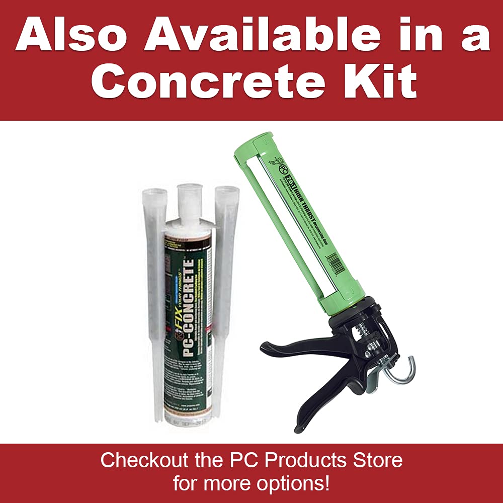 PC Products 72561 PC-Concrete Two-Part Epoxy Adhesive Paste for Anchoring and Crack Repair, 8.6 oz Cartridge, Gray