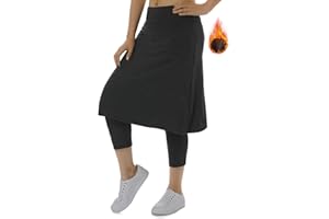 Xioker Women Athletic Knee Length Skirts with Leggings,Skorts Leggings&Skirted Capris Skorts for Women Yoga Pockets