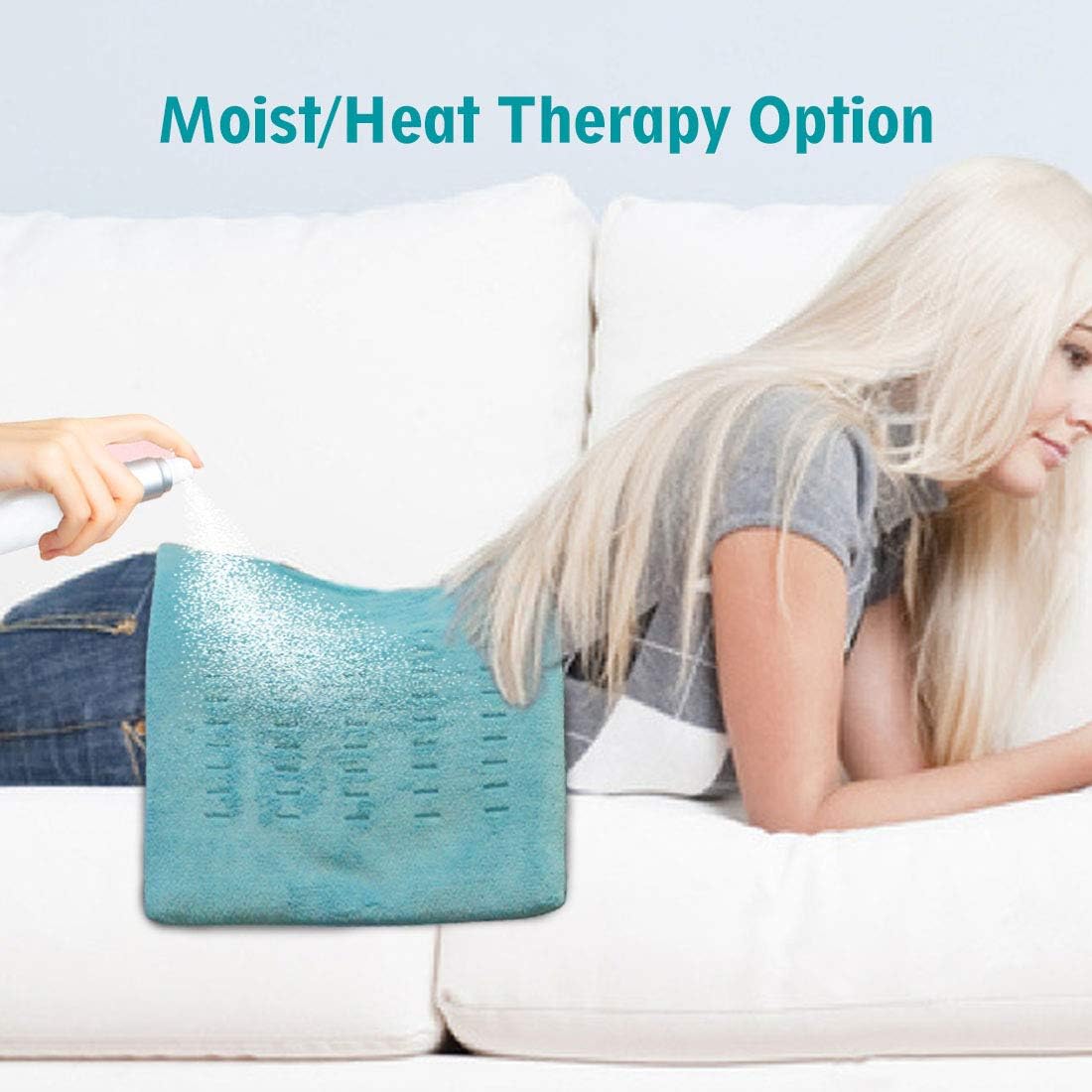Weighted Heating Pad Fast-Heating Technology for Back/Waist/Abdomen/Shoulder/Neck Pain and Cramps Relief - Moist and Dry Heat Therapy with Auto-Off Hot Heated Pad by GOQOTOMO-HW-G: Health & Personal Care
