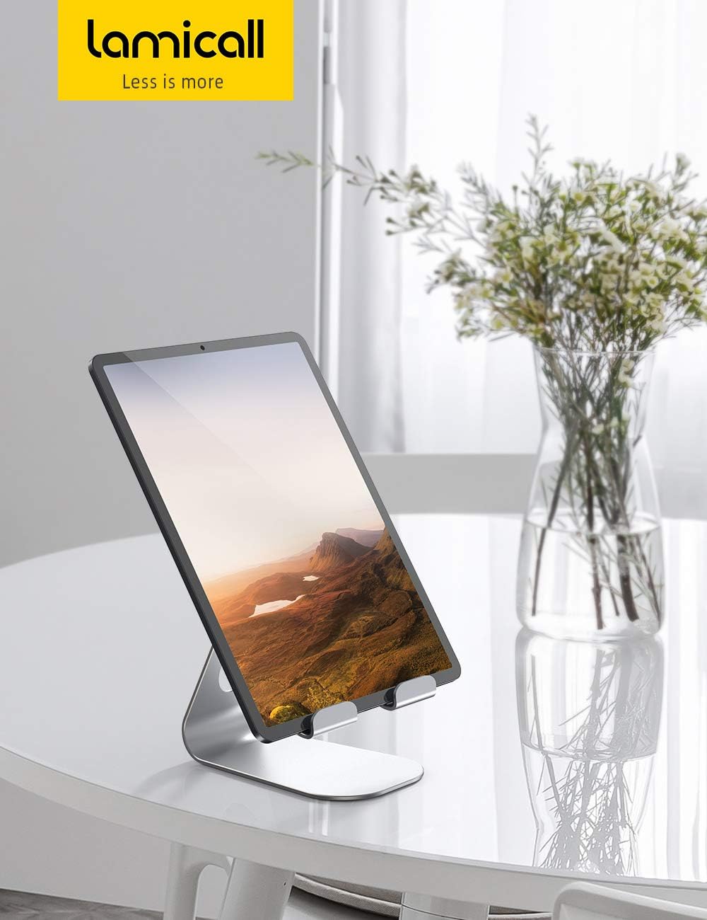 Tablet Stand Adjustable, Lamicall Tablet Stand : Desktop Stand Holder Dock Compatible with Tablet Such as iPad Pro 9.7, 10.5,12.9 Air Mini 4 3 2, Kindle, Nexus, Tab, E-Reader (4-13'') - Silver: Computers & Accessories
