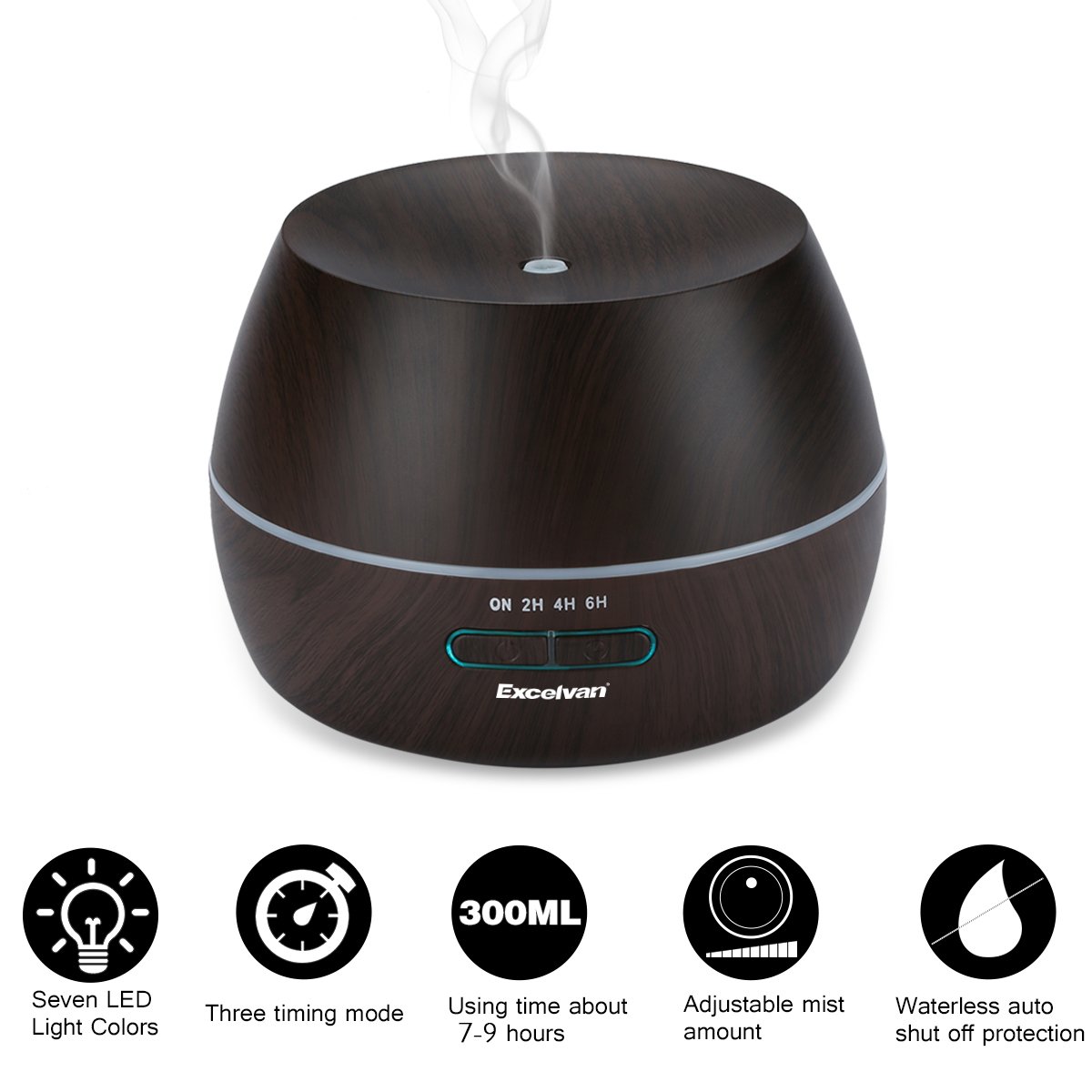 Aroma Oil Diffuser, Excelvan 300ML Essential Ultrasonic Humidifier Air