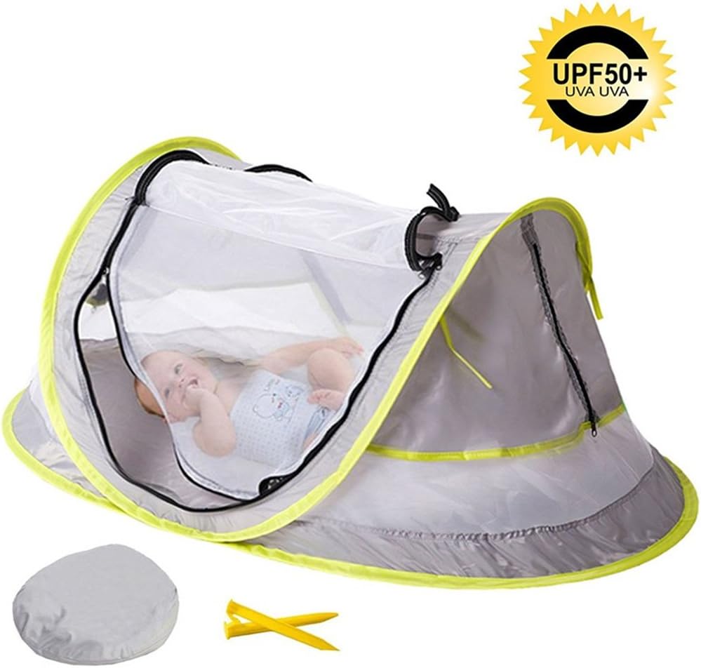 AKUKA Baby Beach Tent - Portable Toddler Travel Bed UPF 50+ Sun Shelters for Infant, Pop Up Mosquito Net with 2 Pegs Indoor Outdoor
