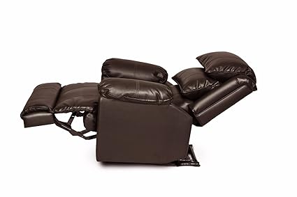 Tyche Brown Single Seater Manual Recliner Chair (Leatherette)