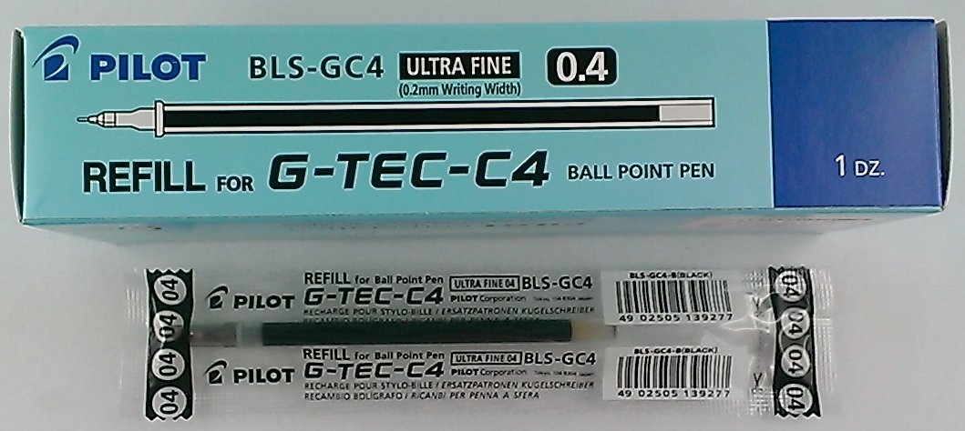 Pilot Refill for G - Tec C4/Maica 0.4 mm (Box of 12) - Blue