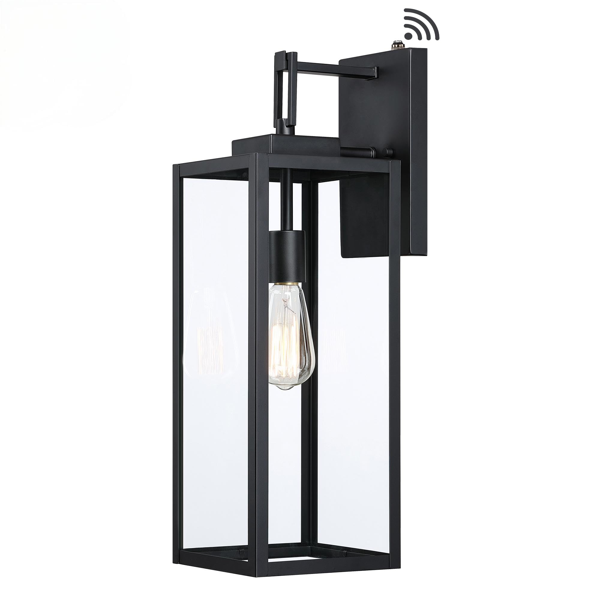 Photo 1 of 22 Inch Outdoor Wall Light Dusk to Dawn, Extra Large Wall Lantern for House Exterior Wall Sconce with Sensor, Photocell Porch Light for House Outside Garage Patio Lighting, E26 Socket, 1 Pack