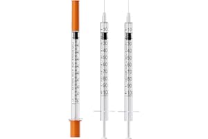 MED NEEDLE Insulin Syringe U-100 | 1ml/cc with 29G 1/2''(12.7mm) Needle, 8 Pcs Individual Packaging