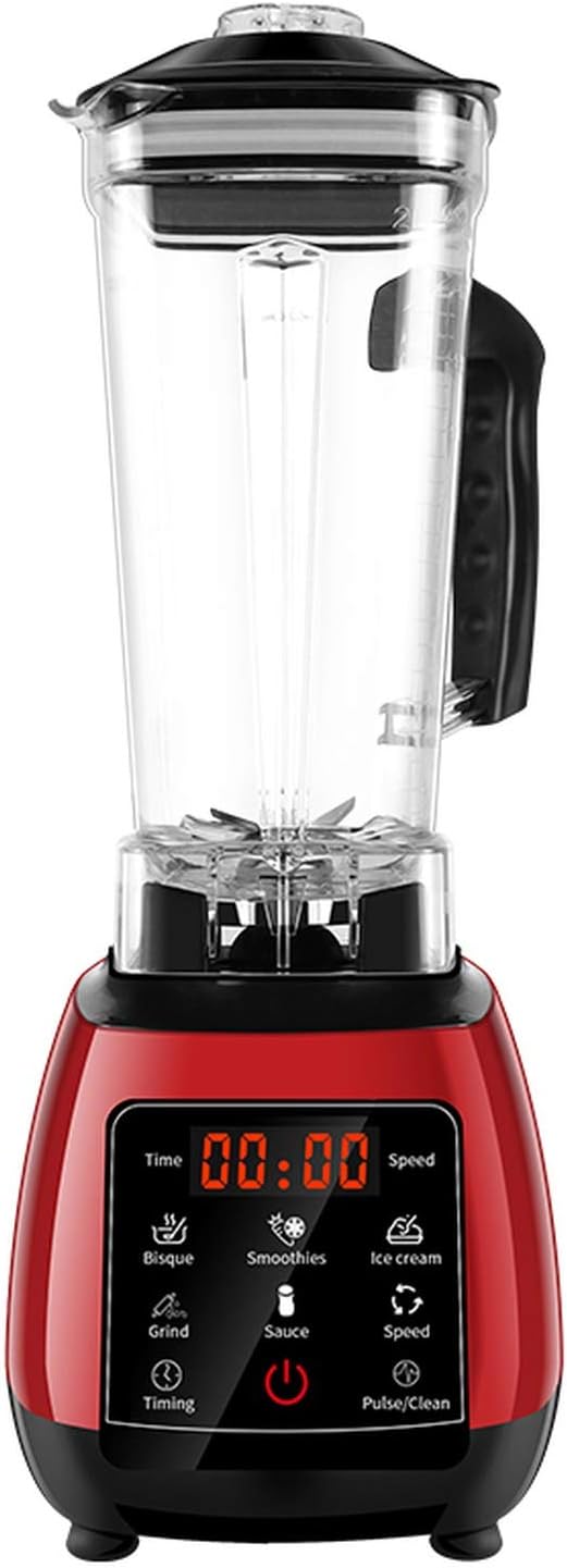 Bpa Free High Power Digital Touchscreen Automatically Program 3Hp Blender Mixer Juicer Food Processor Ice Green Smoothie,Red,Uk Plug