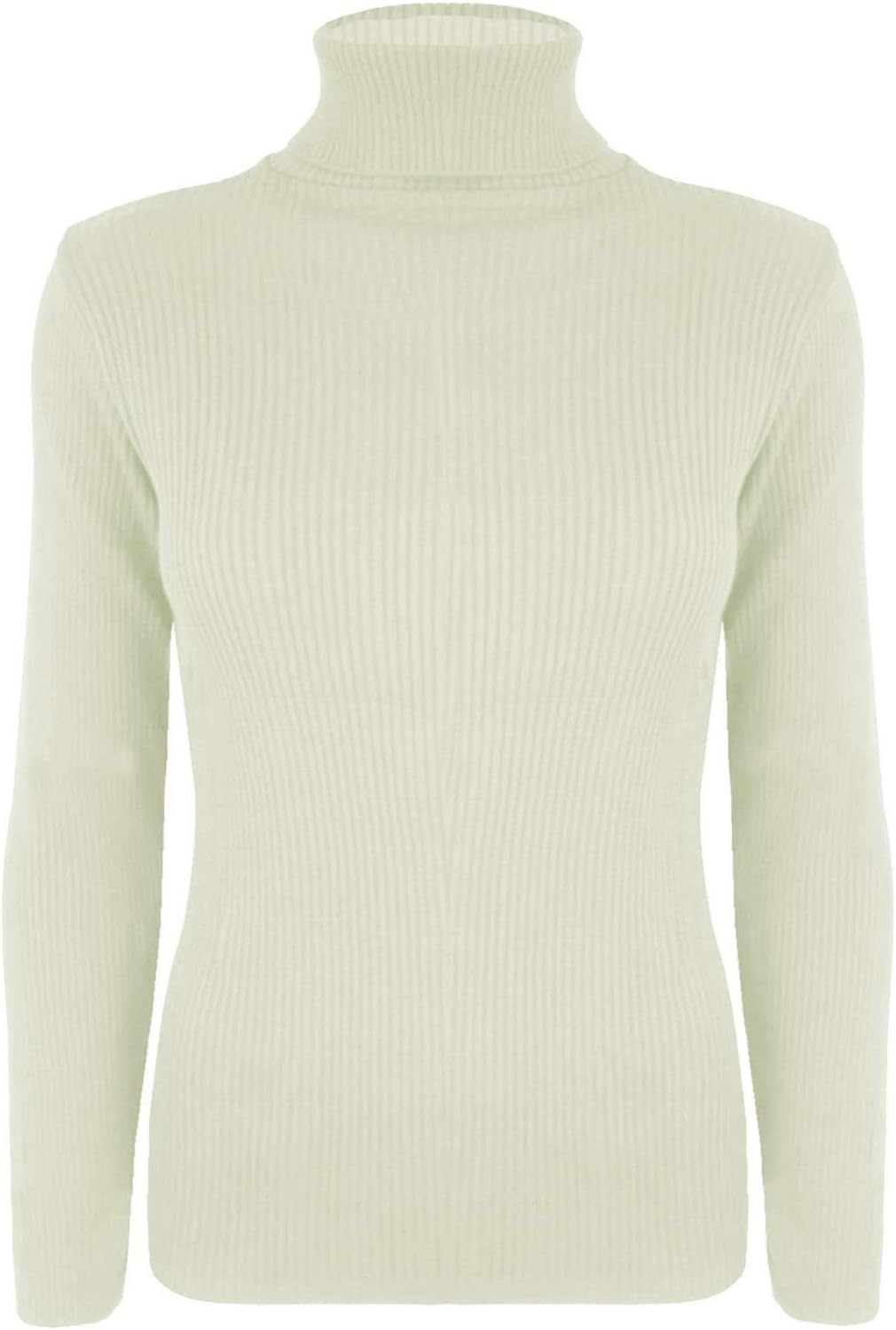Oromiss Ladies Womens Knitted Ribbed Polo Neck Jumper Coloured Stretch Warm Knit Top