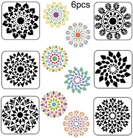 Mandala Dotting Tools Reusable Mandala Painting Stencils Template DIY Scrapbooking Craft Rocks Stone Wall Art Wood Furniture (style1)