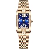 TOOCAT Rose Gold Womens Watches, Simple Square Quartz Watch, Stainless Steel Strap can be Matched with Any Dress, Waterproof