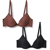 Amazon Essentials Women's Microfiber Lined Wired Scoop Bra, Pack of 2