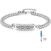 TUGHRA Ashes Bracelet for Women Urn Bracelet for Ashes 925 Sterling Silver Cremation Jewelry Memorial Gifts Keepsake Bracelet