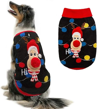 dog christmas sweater with lights