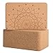 Cork Wood Yoga Blocks with Premium Designs, 2 Pack