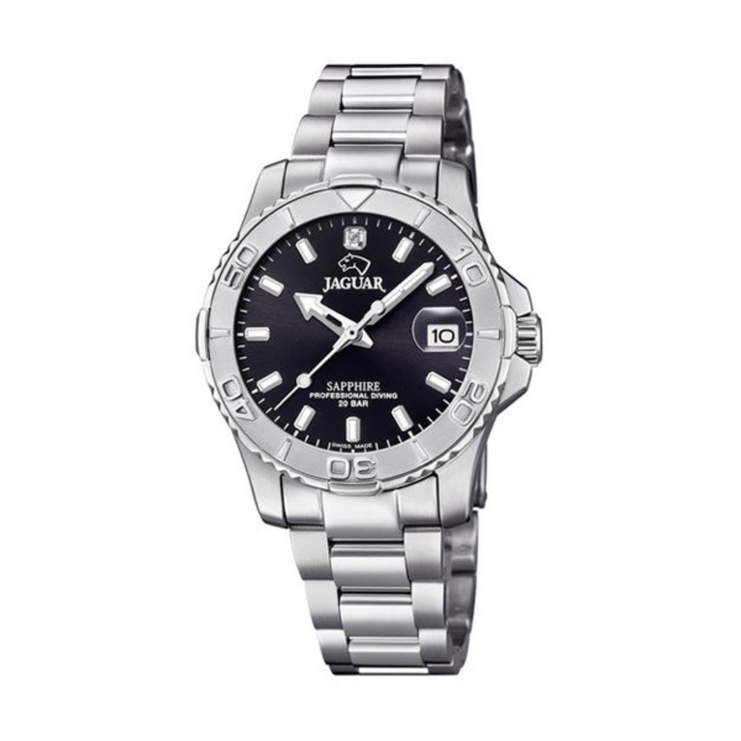 JAGUAR Watch for Women J870/4 Couples Diver 316l Stainless Steel Case Silver 316l Stainless Steel Strap Silver