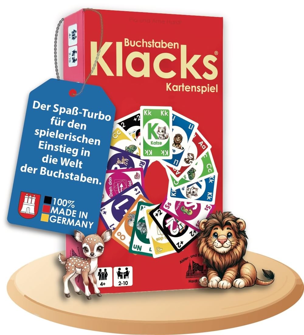 Buchstaben Klacks – Das ABC-Mau-Mau für Kinder | Lernspiel & Geschenk für Junge und Mädchen I Kartenspiel ab 4, 5, 6, 7, 8 Jahre | Einschulung | Geburtstagsgeschenk
