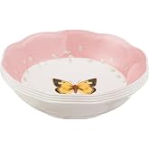 Lenox Butterfly Meadow Porcelain Fruit Bowls, 5.25 Inch, Set of 4 | dishwasher safe | floral design | kitchen and dining essential, gift for women, mixing bowls, fruit bowl gift