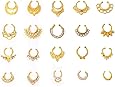 6pcs Colorful Nose Rings Fake Septum Clicker Nose Ring Rhinestone Non