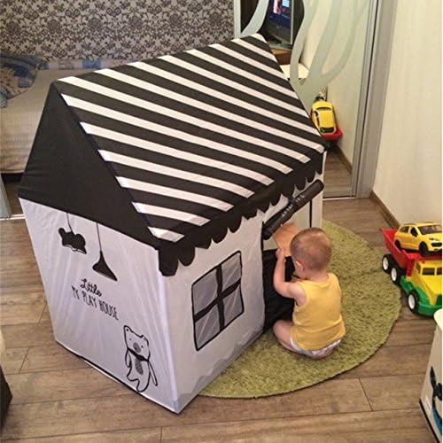 Abplus Simple Kids PlayTent White and Black Princess Playouse Indoor Outdoor Play Toys for Girls and Boys