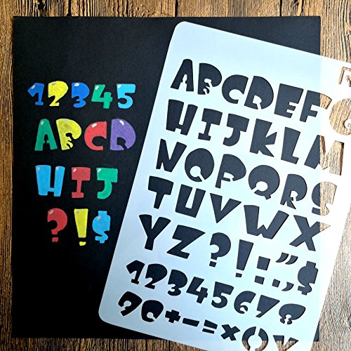 Onest 12 Pack Letter and Number Stencils Alphabet Stencil for Bullet Journal Supplies Scrapbooking Painting Drawing Craft -7Ã—10 inch