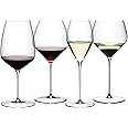 Riedel Veloce Tasting Set, Wine Glasses, 4 Pack – Cabernet, Pinot Noir, Sauvignon Blanc, Chardonnay - Dishwasher Safe, Crystal Glass - 5330/47
