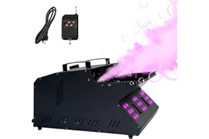 TC-Home 3 IN 1 Stage Fog Bubble Machine with 18 RGB LED light DMX Stage Lighting Fogger Effect w/ remote & 2 Bubble Fans