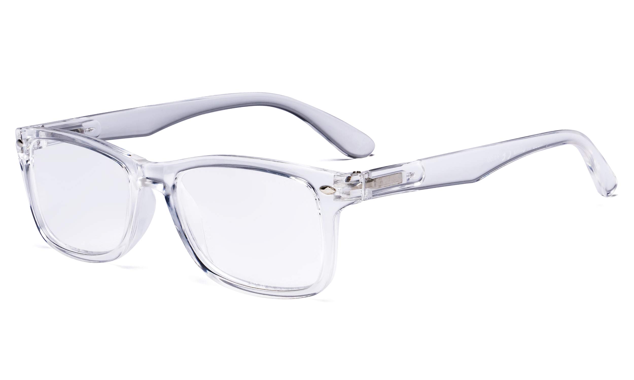 Eyekepper Women's Stylish Readers Comfortable Reading Glasses Men Transparent Frame Spring Hinges +1.25 — image 1
