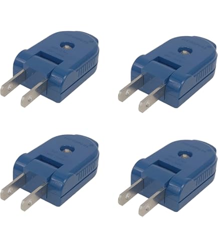 JSADZKJ 4-Pack Extension Cord Replacement Plug – 15A 125V NEMA 5-15P Male End, Straight Blade Grounding Connector For Appliances & Power Tools